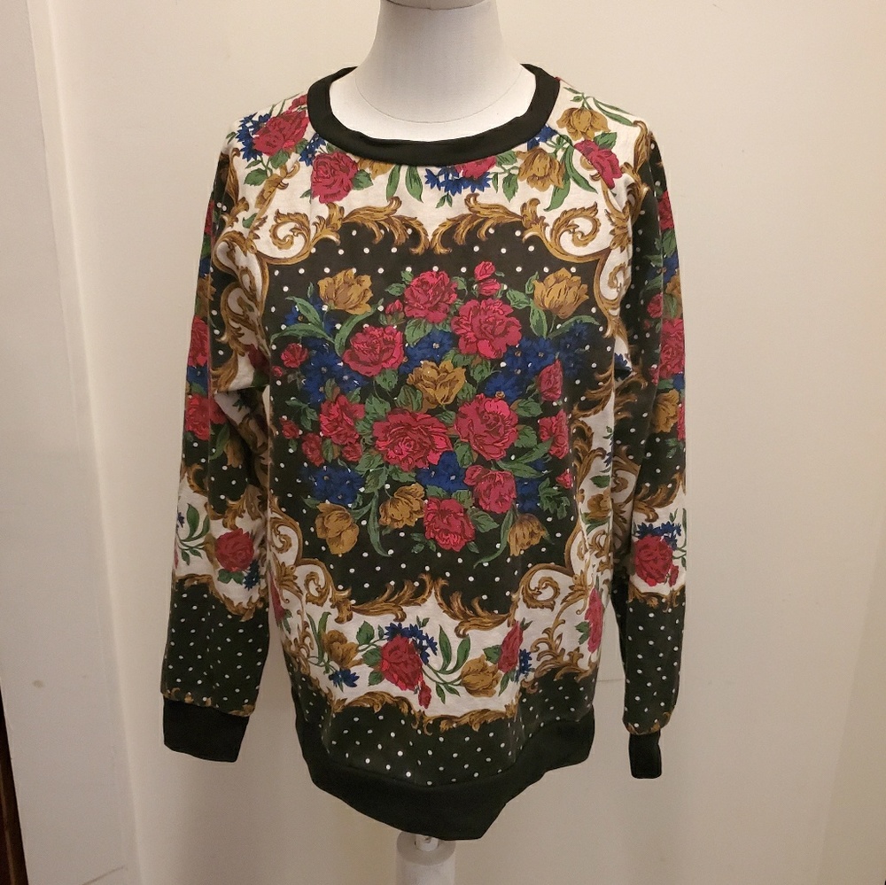 MINKPINK Floral Sweater Framed Sweatshirt